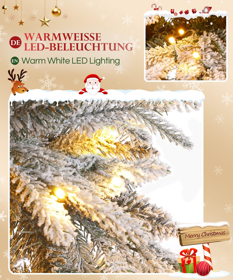 Yorbay künstlicher Weihnachtsbaum mit Schnee und warmweißen LED - Leuchten, 150 cm, 180 cm und 210 cm - O026 - 7 - Yorbay.de