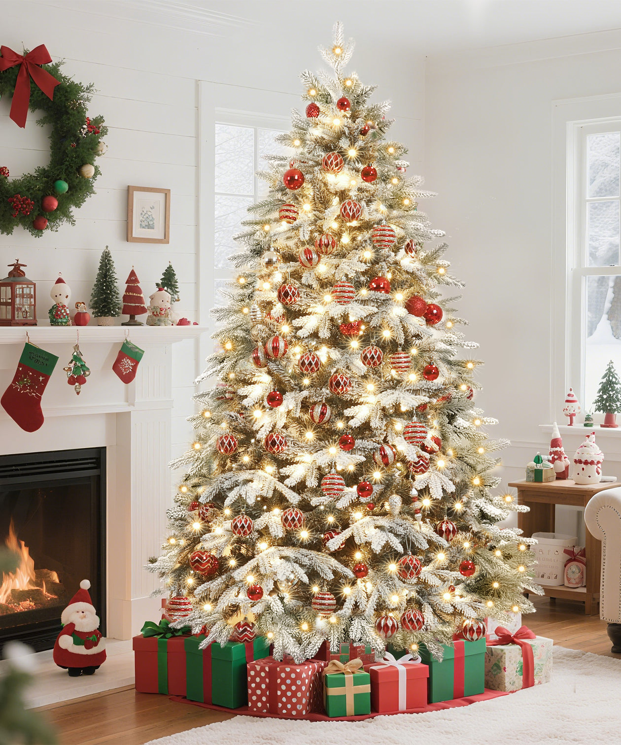 Yorbay künstlicher Weihnachtsbaum mit Schnee und warmweißen LED - Leuchten, 150 cm, 180 cm und 210 cm - O026 - 13 - Yorbay.de