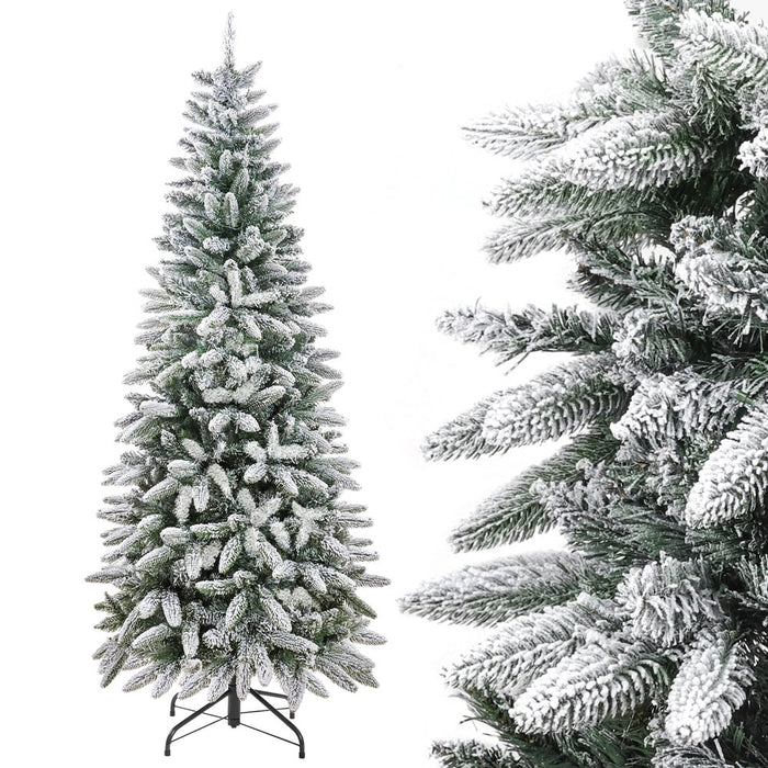 Yorbay schmaler künstlicher Weihnachtsbaum mit Beleuchtung und Schnee, 180 cm / 210 cm - O024 - 4 - Yorbay.de