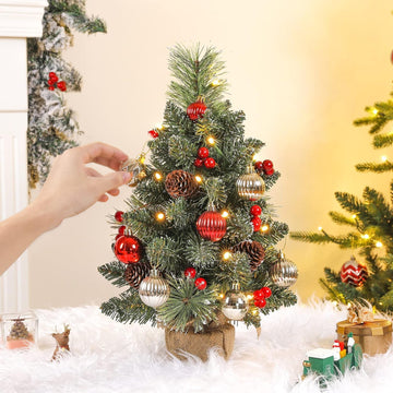 Mini-Weihnachtsbaum mit LED-Beleuchtung und Schnee, 40 cm / 70 cm —  Yorbay.de