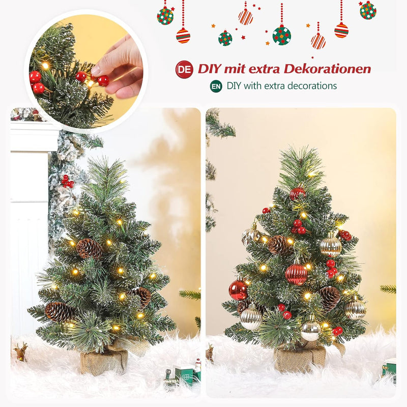 Yorbay Mini-Weihnachtsbaum mit LED-Beleuchtung und Schnee, 40 cm / 70 cm 13 - Yorbay.de