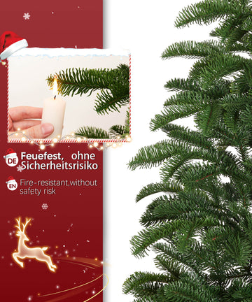 Künstlicher Weihnachtsbaum aus PE, flammhemmend, 180cm, schmal — Yorbay.de