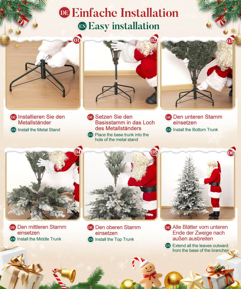 Yorbay künstlicher Weihnachtsbaum mit Schneebeflockung, 150 / 180 / 210 cm - O066 - 8 - Yorbay.de