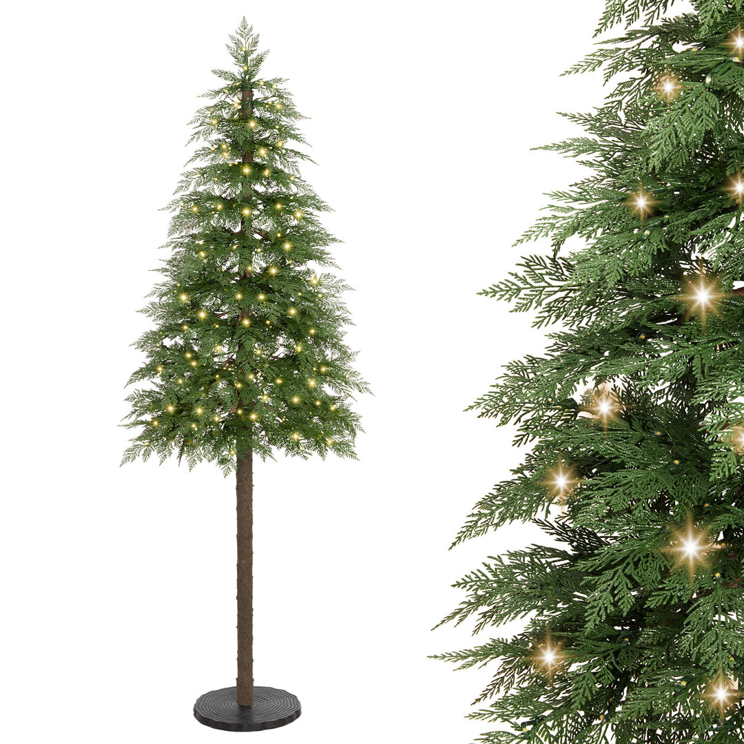 Künstlicher Weihnachtsbaum mit warmweißer Beleuchtung, flammhemmend, 180cm  — Yorbay.de