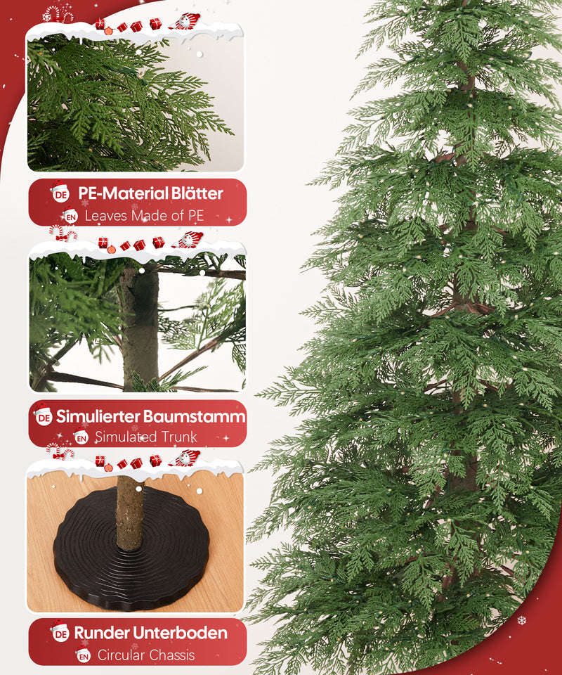 Yorbay künstlicher Weihnachtsbaum mit warmweißer Beleuchtung, flammhemmend, 180cm - O069 - 5 - Yorbay.de