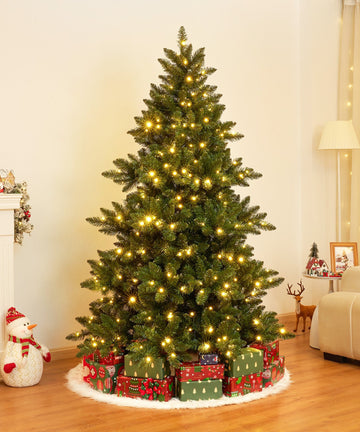 Künstlicher Weihnachtsbaum mit LED Beleuchtung und Holzständer — Yorbay.de