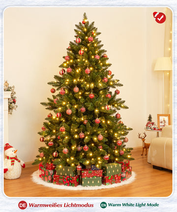 Künstlicher Weihnachtsbaum mit LED Beleuchtung und Holzständer — Yorbay.de