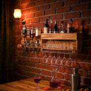 Yorbay Holz Weinregal mit Getränkespender und Flaschenhalter - D02 - 8 - Yorbay.de