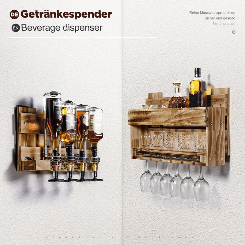 Yorbay Holz Weinregal mit Getränkespender und Flaschenhalter - D02 - 4 - Yorbay.de