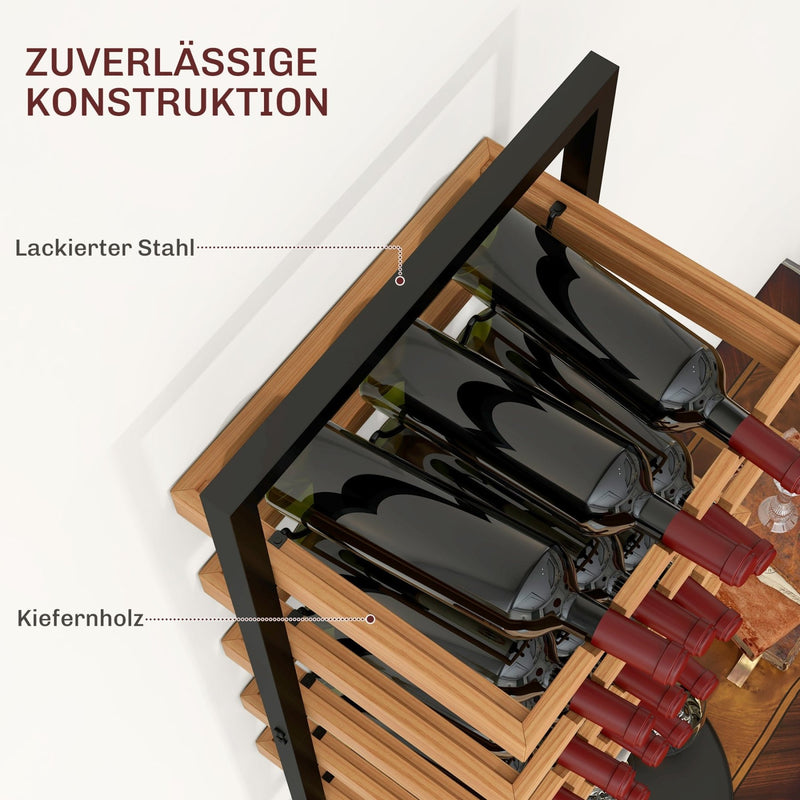 Weinregal wandmontierbar für 15 Flaschen & 4 Weingläser - YB - T3323P305370 - 5 - Yorbay.de