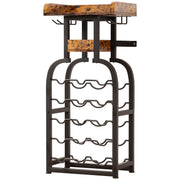 Yorbay Freistehendes Weinregal für 15 Flaschen mit Glashaltern - YB048 - T046A - 1 - Yorbay.de