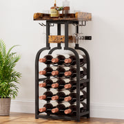 Yorbay Freistehendes Weinregal für 15 Flaschen mit Glashaltern - YB048 - T046A - 2 - Yorbay.de