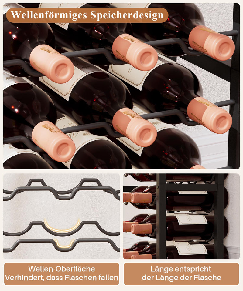 Yorbay Freistehendes Weinregal für 15 Flaschen mit Glashaltern - YB048 - T046A - 4 - Yorbay.de