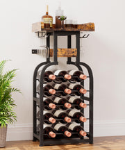 Yorbay Freistehendes Weinregal für 15 Flaschen mit Glashaltern - YB048 - T046A - 7 - Yorbay.de