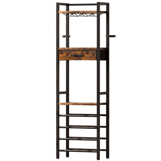 Yorbay Freistehendes Weinregal für 16 Flaschen und 9 Weingläser - YB048-T047A - 1 - Yorbay.de