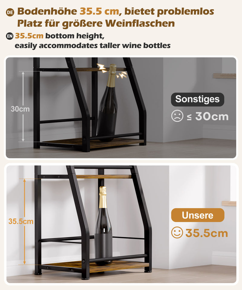 Yorbay Weinregal mit Eisenrahmen, 3 - Lagiger Flaschenregal - YB084 - T068 - 4 - Yorbay.de