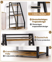 Yorbay Weinregal mit Eisenrahmen, 3 - Lagiger Flaschenregal - YB084 - T068 - 5 - Yorbay.de