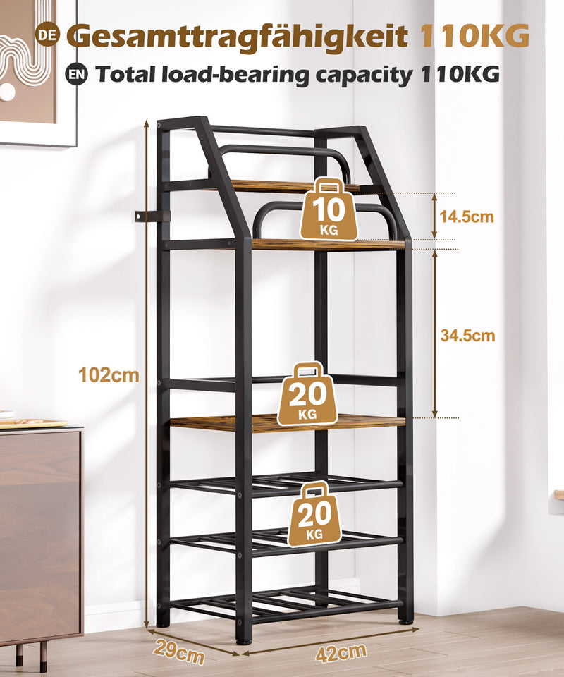Yorbay Weinregal mit 6 Ebenen für 12 Flaschen, 42 x 29 x 102 cm - YB085 - T069 - 3 - Yorbay.de