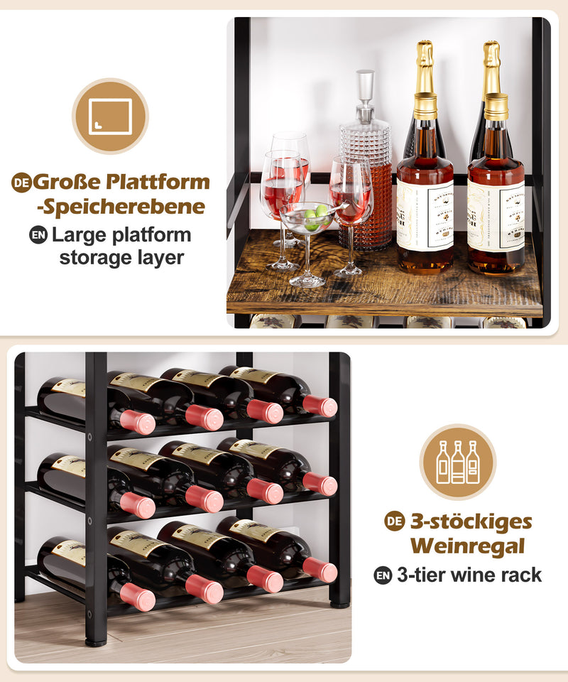 Yorbay Weinregal mit 6 Ebenen für 12 Flaschen, 42 x 29 x 102 cm - YB085 - T069 - 6 - Yorbay.de