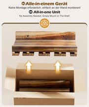 Yorbay Wand - Weinregal 2er Set aus Kiefernholz mit Ablage & Weinglashalter - YB086 - D043 - 4 - Yorbay.de