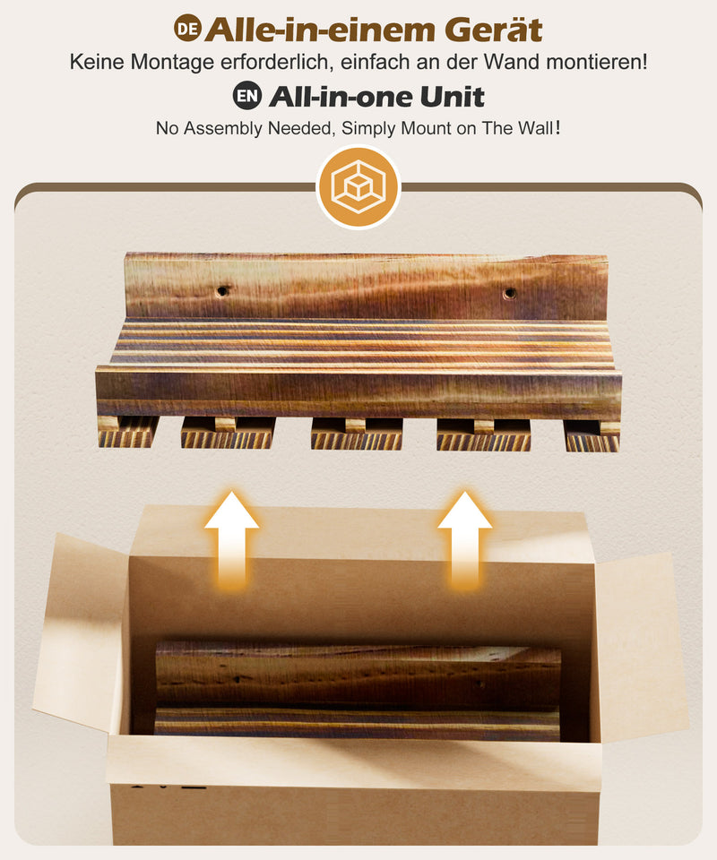 Yorbay Wand - Weinregal 2er Set aus Kiefernholz mit Ablage & Weinglashalter - YB086 - D043 - 4 - Yorbay.de