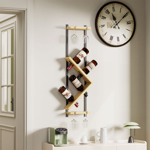 Yorbay Wand - Weinregal für 4 Flaschen und 4 Gläser - YB124-D063x2 - 9 - Yorbay.de