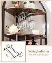 Yorbay Eck - Weinregal 5 Ebenen mit Flaschenhalter & Glasaufhängung - YS026-T108 - 4 - Yorbay.de