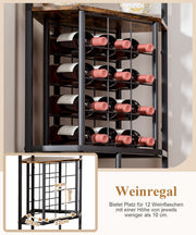 Yorbay Eck - Weinregal 5 Ebenen mit Flaschenhalter & Glasaufhängung - YS026-T108 - 5 - Yorbay.de