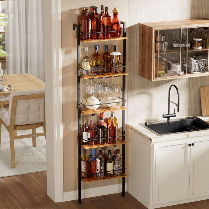 Yorbay 5-stufiges Wand- & Stand-Weinregal mit LED - YS033-T115 - 8 - Yorbay.de