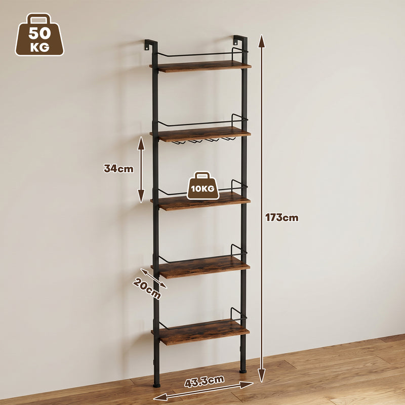 Yorbay 5-stufiges Wand- & Stand-Weinregal mit LED - YS033-T115 - 3 - Yorbay.de