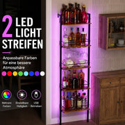 Yorbay 5-stufiges Wand- & Stand-Weinregal mit LED - YS033-T115 - 4 - Yorbay.de