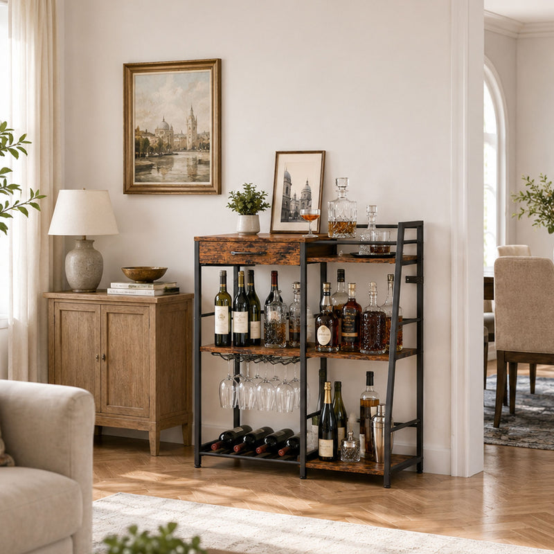 Yorbay Weinregal mit Schublade & Glashalter