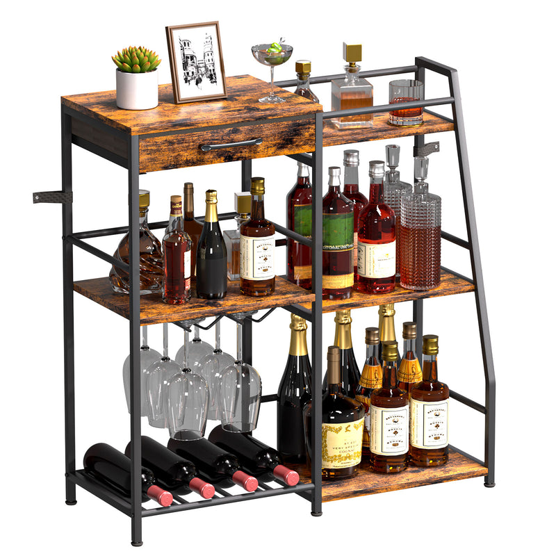 Yorbay Weinregal mit Schublade & Glashalter