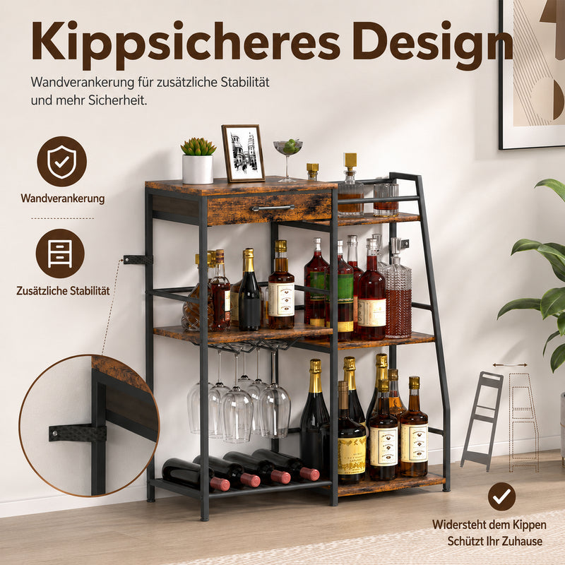 Yorbay Weinregal mit Schublade & Glashalter