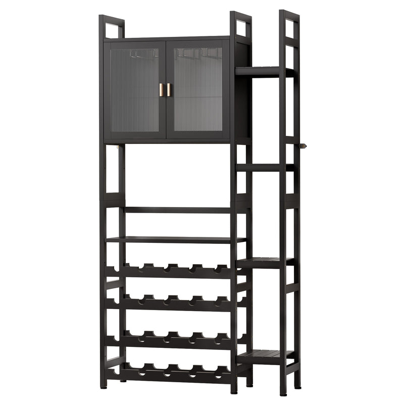 Yorbay Freistehendes Weinregal für 20 Flaschen und 12 Weingläser - YB073 - Z101 - 1 - Yorbay.de