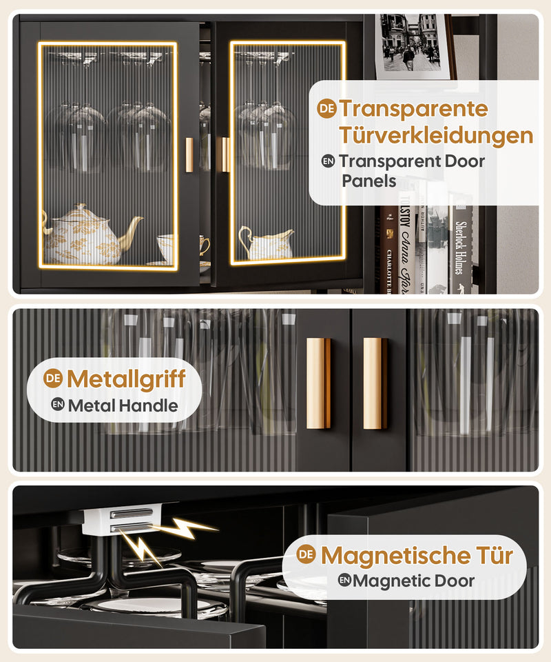 Yorbay Freistehendes Weinregal für 20 Flaschen und 12 Weingläser - YB073 - Z101 - 5 - Yorbay.de