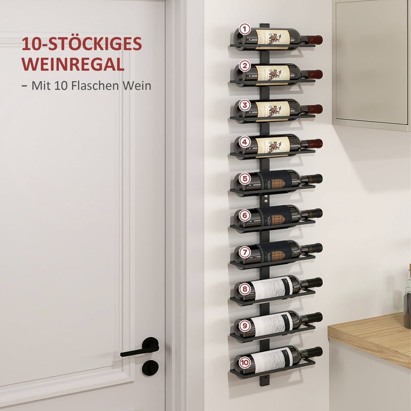 Weinregal zur Wandmontage für 10 Flaschen - YB - T3323P299355 - 4 - Yorbay.de