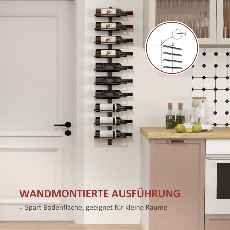 Weinregal zur Wandmontage für 10 Flaschen - YB - T3323P299355 - 5 - Yorbay.de