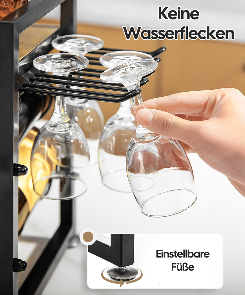 weinglas aufbewahrung Freistehendes Weinregal mit Gläserhalter für Küche & Bar — Yorbay.de