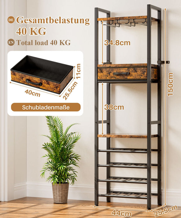 Yorbay Freistehendes Weinregal für 16 Flaschen und 9 Weingläser - YB048 - T047 - 3 - Yorbay.de