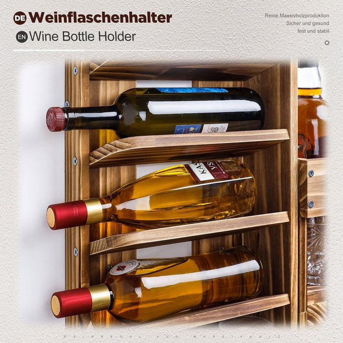 Yorbay Wandmontiertes Weinregal aus Holz mit Glashalter - D03 - 4 - Yorbay.de