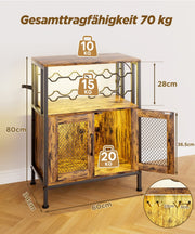 Yorbay Weinschrank mit Flaschenregal, Glashalter und RGB - LED - Beleuchtung - YS023-T102 - 3 - Yorbay.de