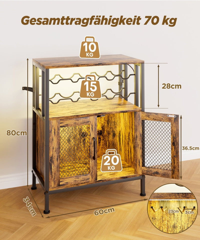 Yorbay Weinschrank mit Flaschenregal, Glashalter und RGB - LED - Beleuchtung - YS023-T102 - 3 - Yorbay.de