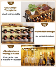 Yorbay Weinschrank mit Flaschenregal, Glashalter und RGB - LED - Beleuchtung - YS023-T102 - 4 - Yorbay.de