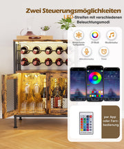 Yorbay Weinschrank mit Flaschenregal, Glashalter und RGB - LED - Beleuchtung - YS023-T102 - 6 - Yorbay.de