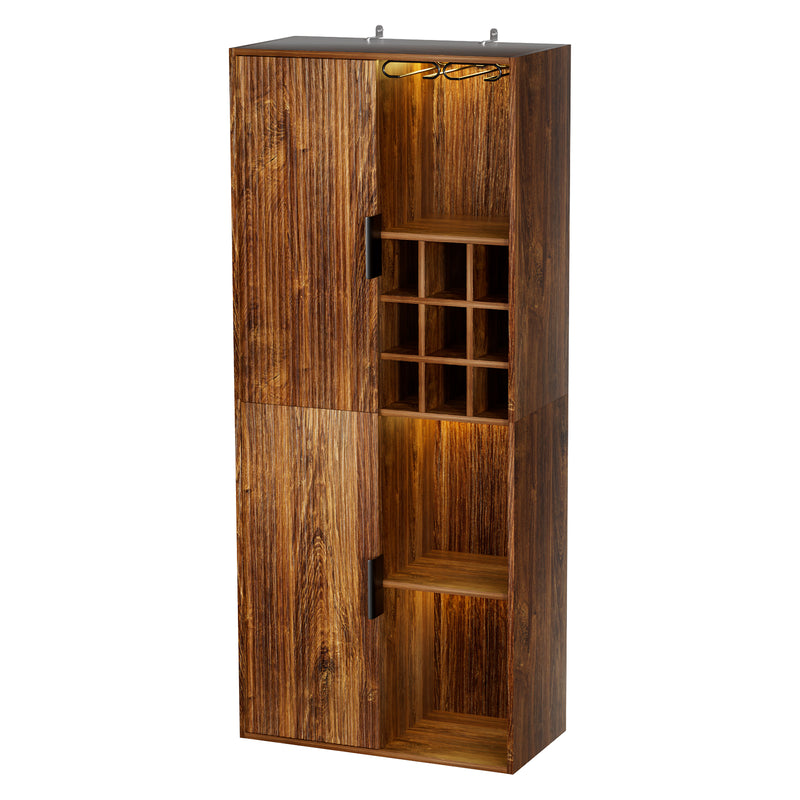 Yorbay wooden wine rack with glass holder