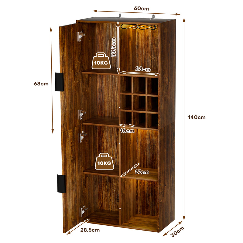 Yorbay wooden wine rack with glass holder