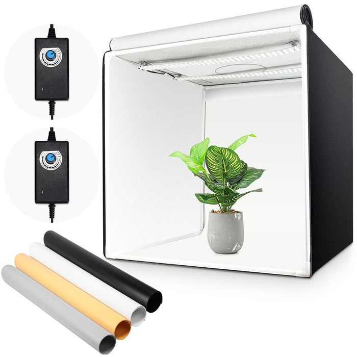 Yorbay Fotostudio 60 x 60 x 60 cm mit dimmbarer LED - Beleuchtung und 4 Hintergrundpapieren - F08A - 1 - Yorbay.de