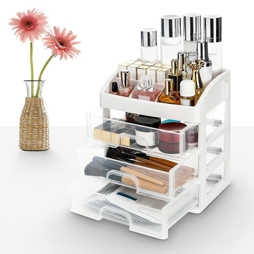 Yorbay Make - up - Organizer aus Kunststoff mit 3 Schubladen und 6 Fächern - B46 - 2 - Yorbay.de