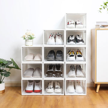 Stapelbare transparente Schuhbox, Sneaker Aufbewahrung bis Größe 48 —  Yorbay.de